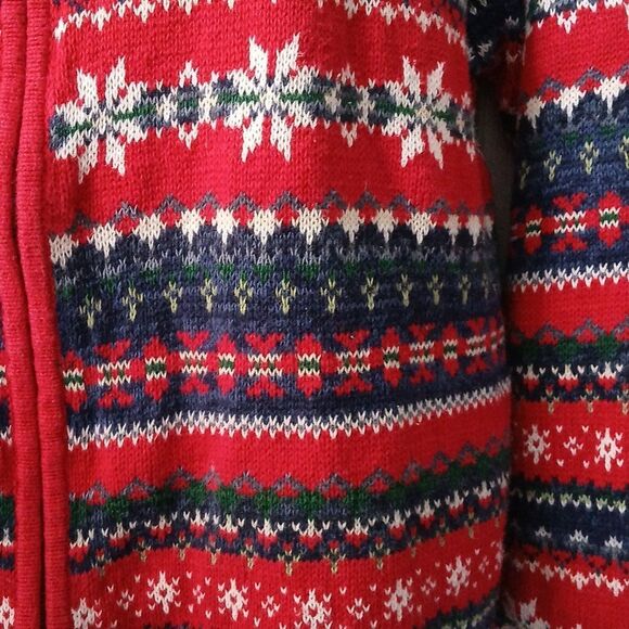 Heirloom Collection Vintage winter holiday zip front sweater cardigan Sz XL EUC - Picture 4 of 6